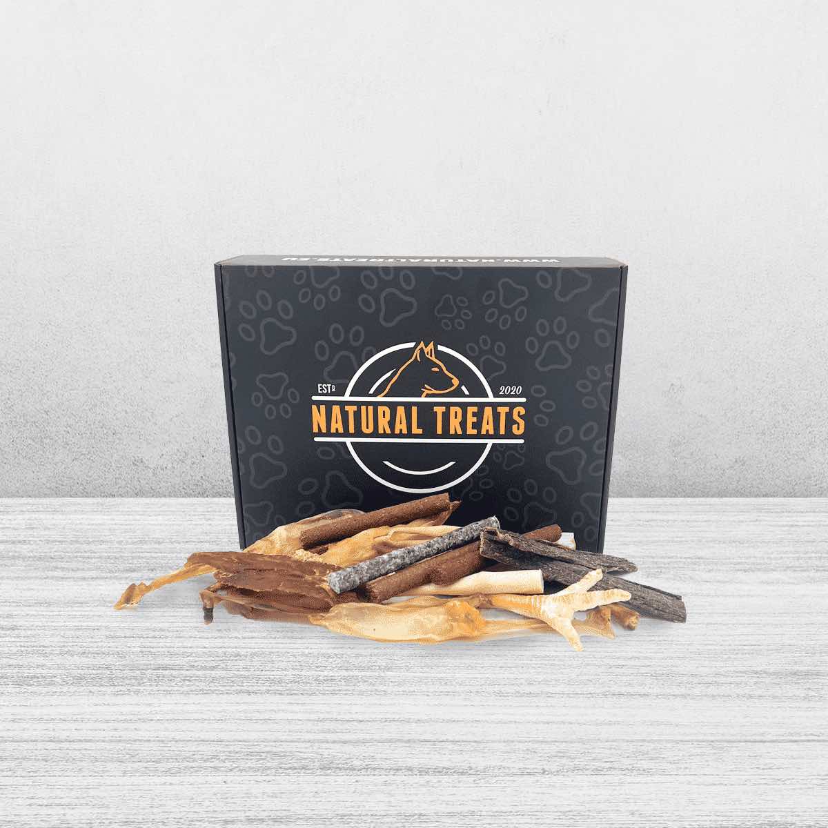 Natural dog treats box for small dogs standard size